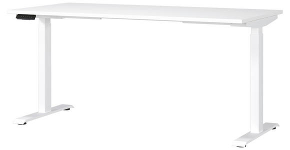 SCHREIBTISCH 160/80/72-118 cm Weiß elektrisch höhenverstellbar  - Weiß, MODERN, Holzwerkstoff/Metall (160/80/72-118cm) - Novel