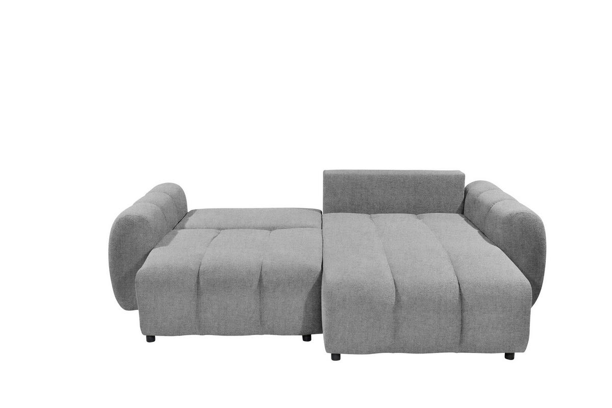 ECKSOFA Webstoff Grau  - Schwarz/Grau, Design, Kunststoff/Textil (260/192cm) - MID.YOU