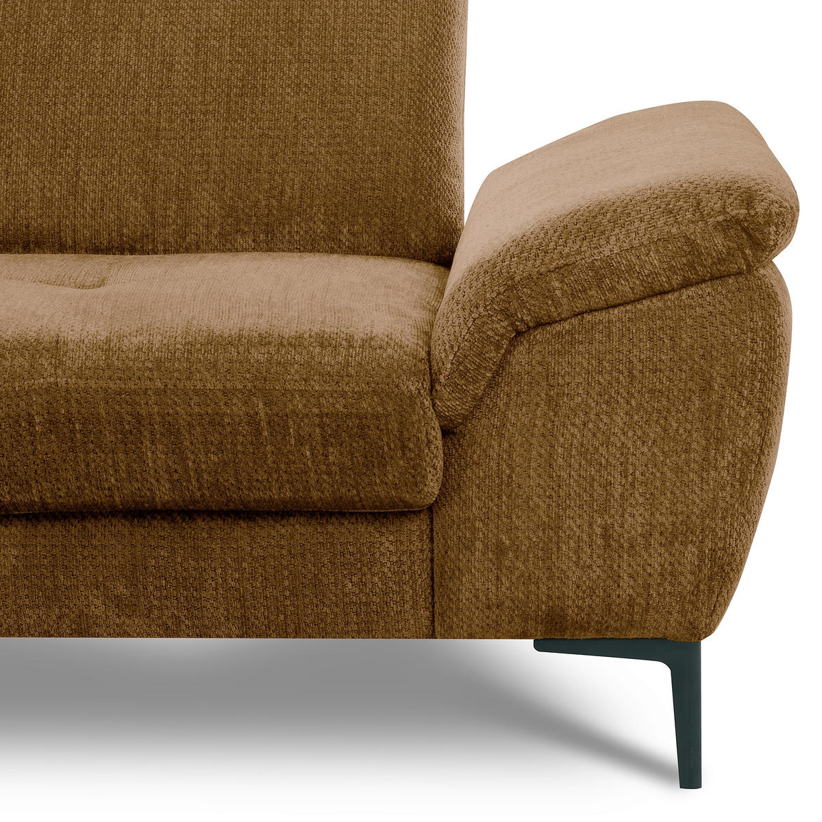 ECKSOFA  Webstoff Rostfarben  - Rostfarben/Schwarz, Design, Textil/Metall (195/268cm) - Livetastic