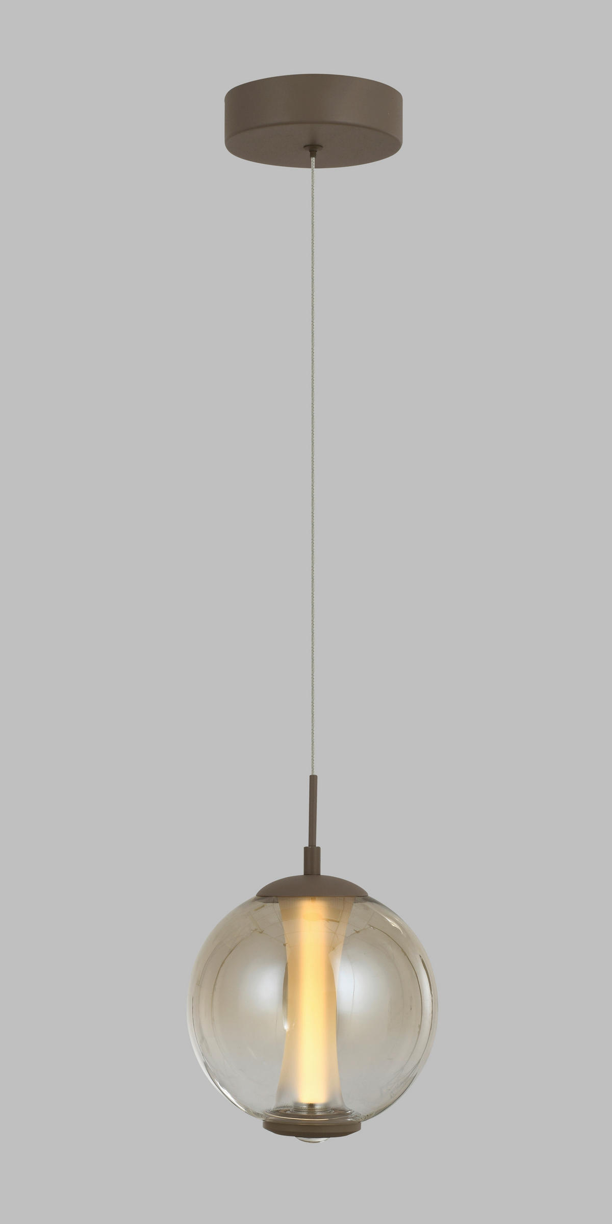 ZÁVĚSNÉ LED SVÍTIDLO, 18/150/18 cm  - pískové barvy, Design, kov/sklo (18/150/18cm)