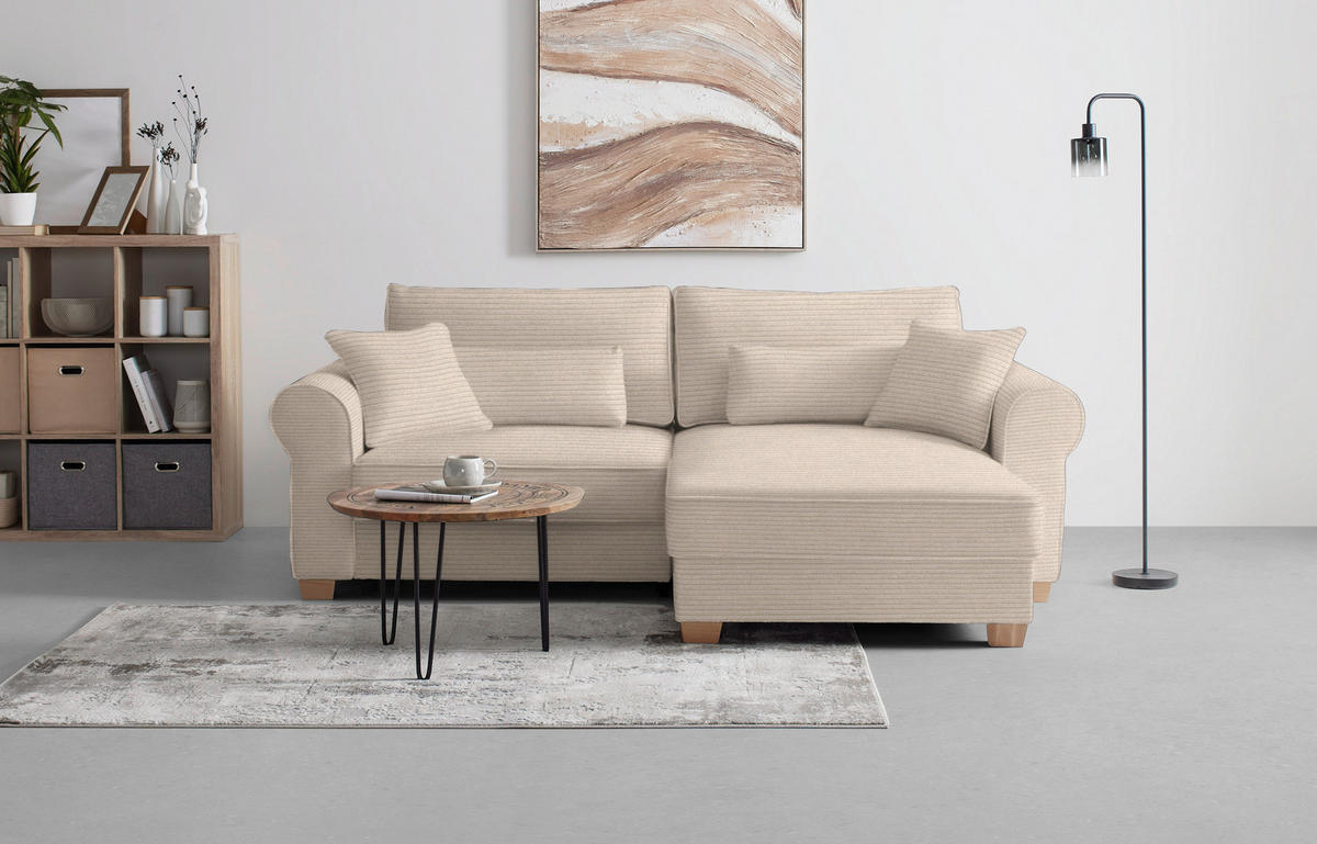 HÖRNSOFFA i cremefärgad  - cremefärgad, Modern, trämaterial/trä (255/185cm) - MID.YOU