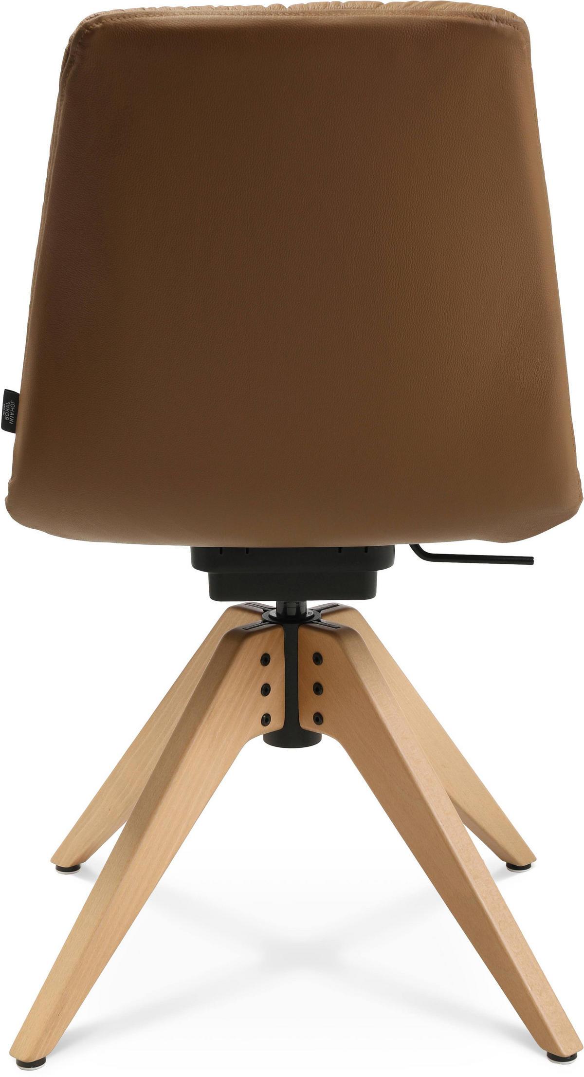 STUHL Echtleder Eichefarben, Cognac Buche Hartholz  - Eichefarben/Cognac, Design, Leder/Holz (46/82,5-85,25/55cm) - Johann Jakob