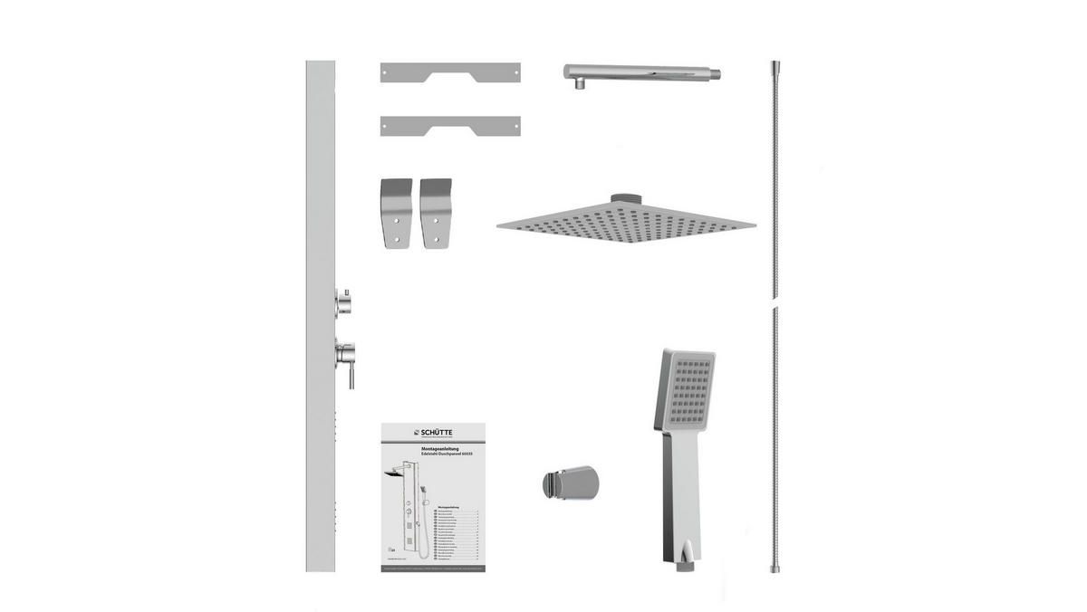 DUSCHPANEEL  - Edelstahlfarben, Design, Metall (22/125/40cm) - Schütte