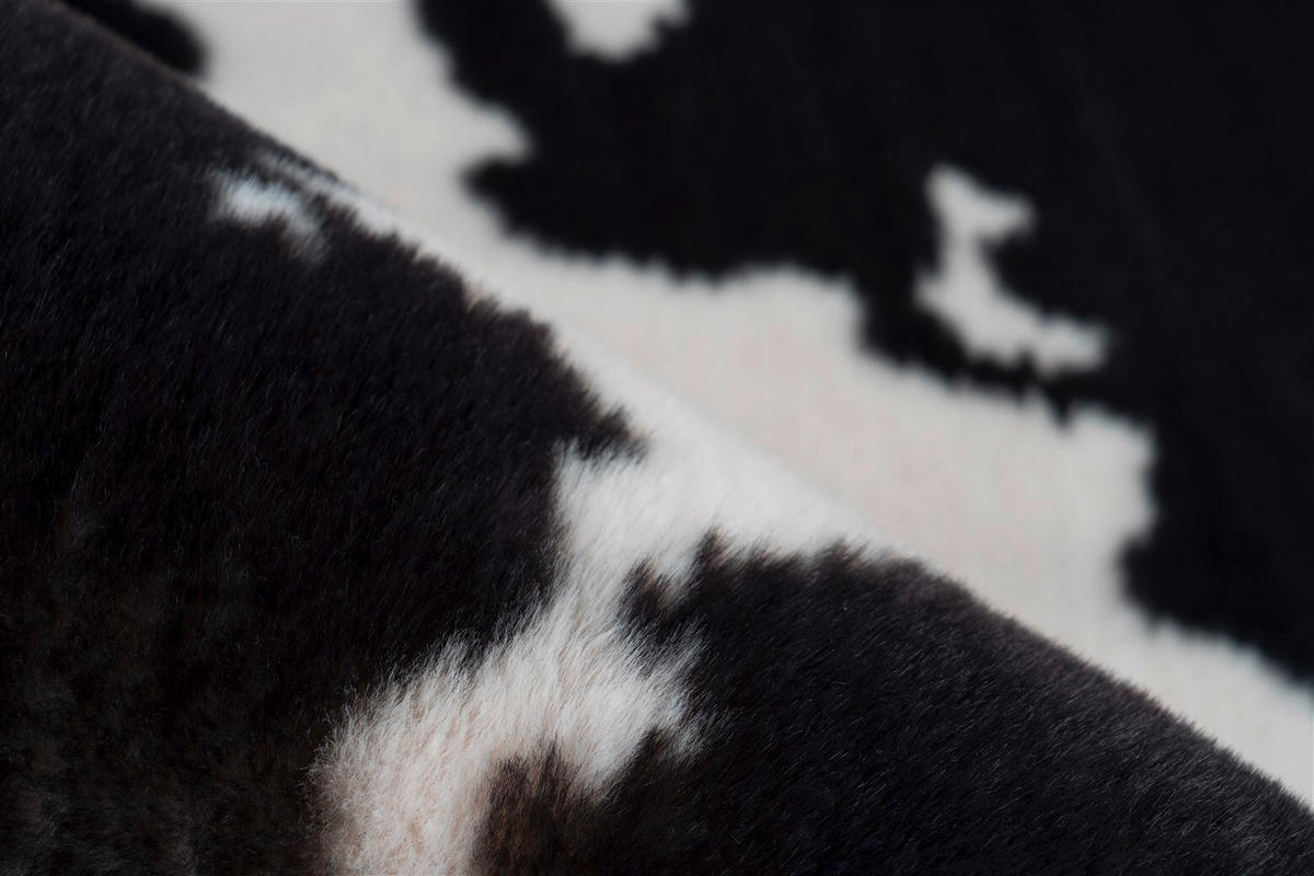 HOCHFLORTEPPICH 160/230 cm Rabbit Animal Schwarz/Weiß Schwarz, Weiß  - Schwarz/Weiß, KONVENTIONELL, Textil (160/230cm)