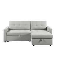 ECKSOFA LYN Hellgrau Leinenoptik  - Hellgrau/Schwarz, Design, Kunststoff/Textil (218/91/85cm) - MID.YOU