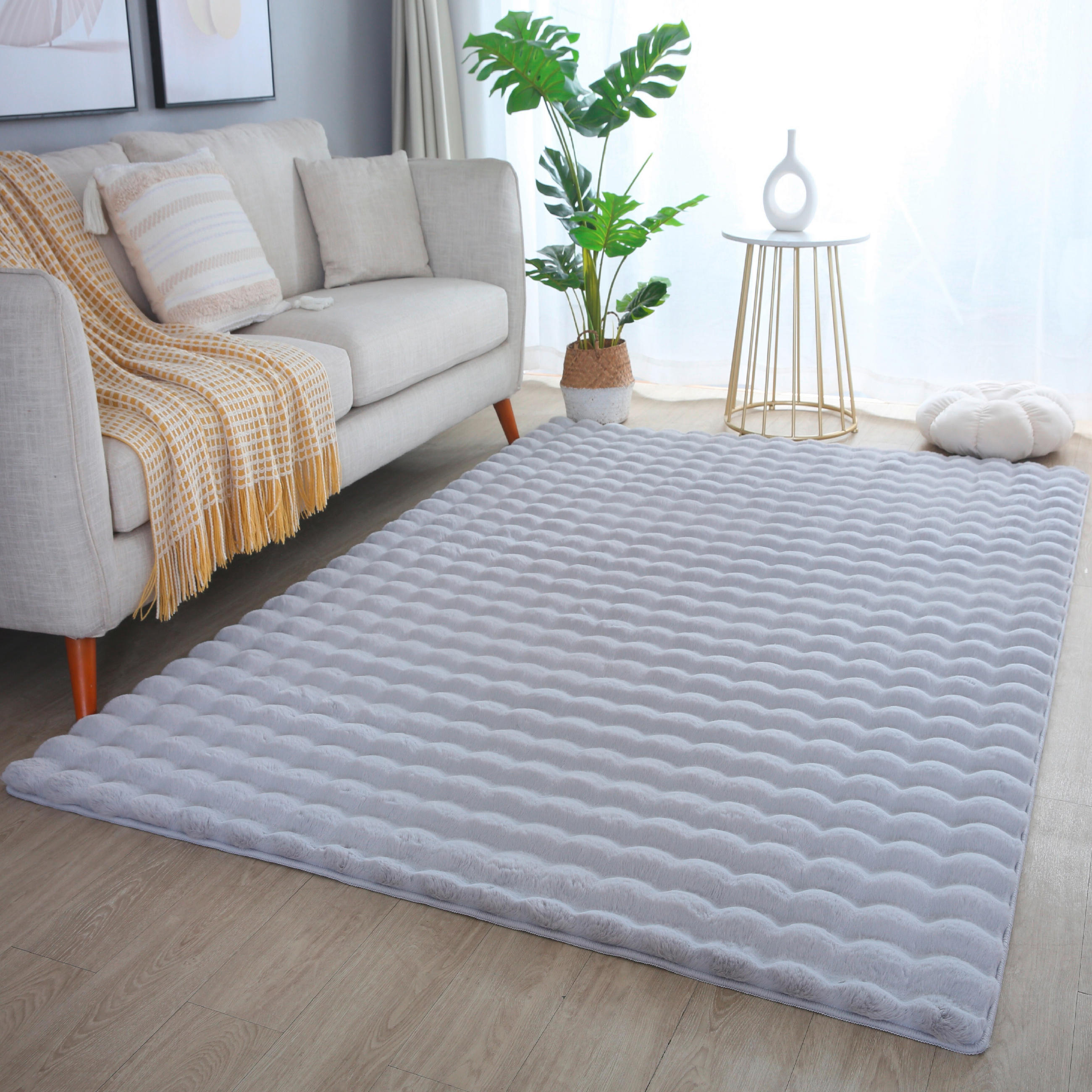 HOCHFLORTEPPICH 80/150 cm Ambiance Silberfarben  - Silberfarben, Basics, Textil (80/150cm)