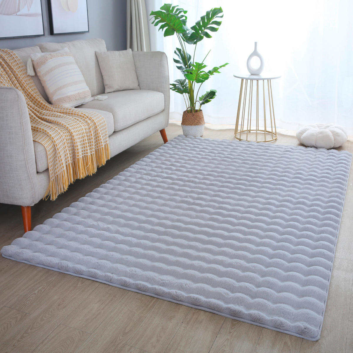 HOCHFLORTEPPICH 80/150 cm Ambiance Silberfarben  - Silberfarben, Basics, Textil (80/150cm) - Novel