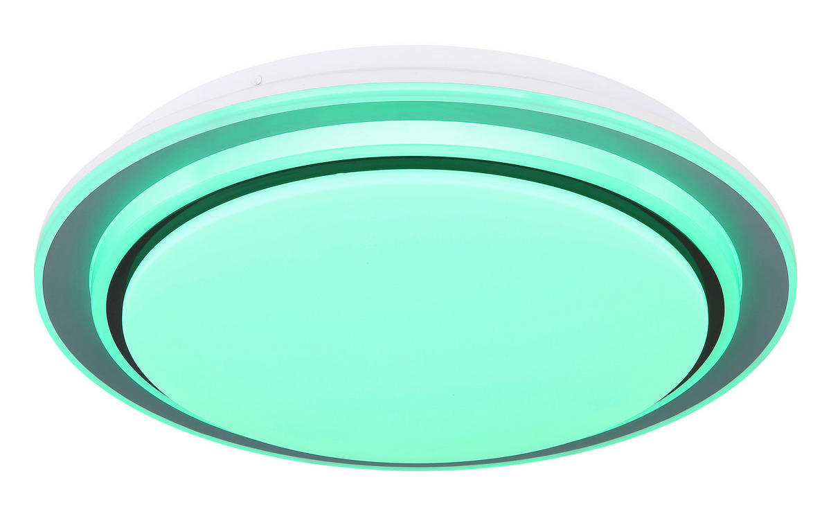 DECKENLEUCHTE 24 W  40/7 cm    - Weiss/Opal, Trend, Kunststoff/Metall (40/7cm) - Globo