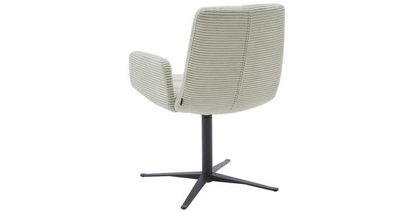 ARMLEHNSTUHL in Cord - Greige/Schwarz, Design, Textil/Metall (61/88/66cm) - Dieter Knoll
