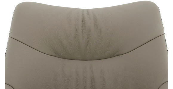 ARMLEHNSTUHL  Sitzfläche 360° drehbar, automatische Rückholfunktion Webstoff Echtleder  - Hellbraun/Schwarz, MODERN, Leder/Textil (57/86,5/61,5cm) - Novel