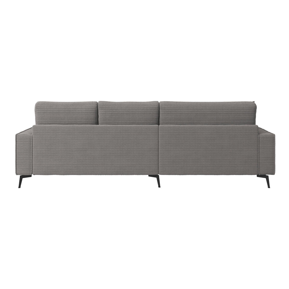 ECKSOFA ZERO Anthrazit Cord Zierkissen, Rückenkissen  - Anthrazit/Schwarz, Trend, Textil/Metall (173/286cm) - Livetastic