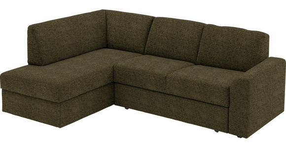 ECKSOFA in Webstoff Olivgrün  - Schwarz/Olivgrün, KONVENTIONELL, Kunststoff/Textil (165/224cm) - Xora