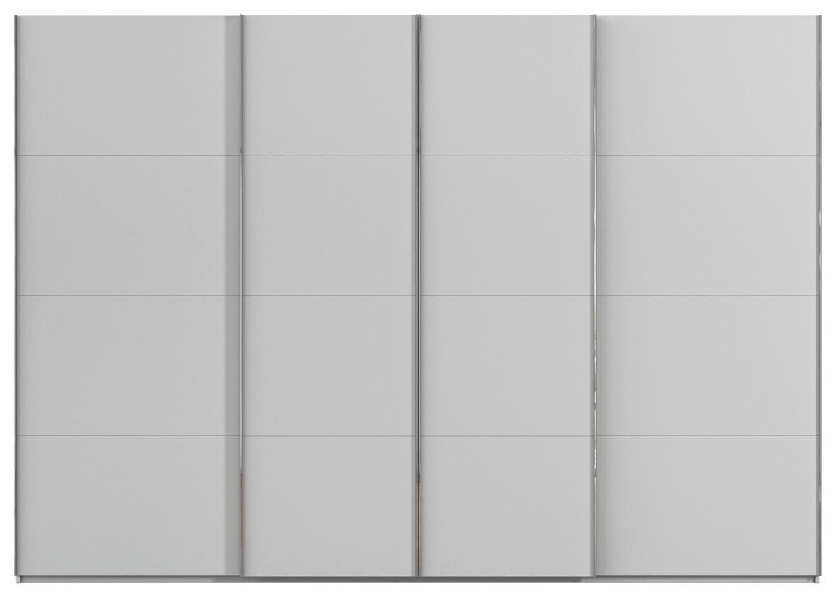 SCHWEBETÜRENSCHRANK 316/223/68 cm 4-türig Grau  - Chromfarben/Grau, Design, Holzwerkstoff/Metall (316/223/68cm) - Novel