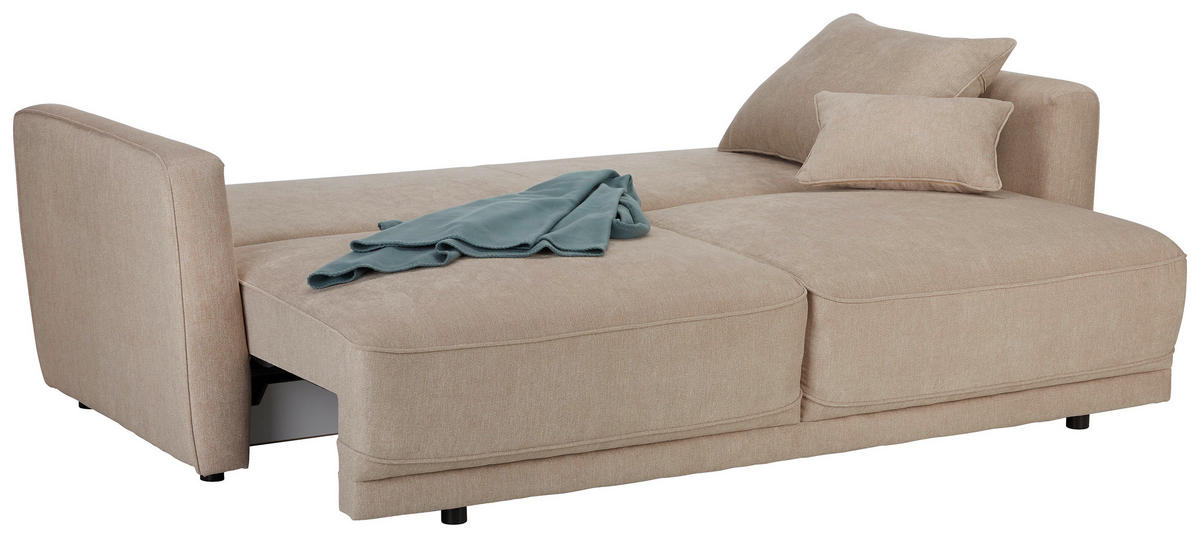 BÄDDSOFFA i beige  - beige/svart, Modern, textil/plast (238/90/104cm) - Hom`in