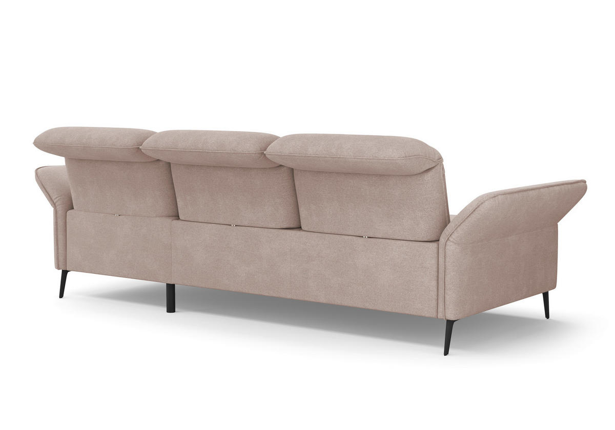 ECKSOFA in Flachgewebe Greige  - Greige/Schwarz, Konventionell, Textil/Metall (264/198cm) - Sit & More