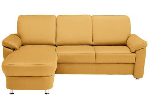 ECKSOFA in Flachgewebe Currygelb  163/250 cm  - Chromfarben/Currygelb, KONVENTIONELL, Textil/Metall (163/250cm) - Beldomo System