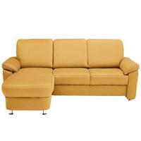 ECKSOFA in Flachgewebe Currygelb  - Chromfarben/Currygelb, Konventionell, Textil/Metall (163/250cm) - Beldomo System