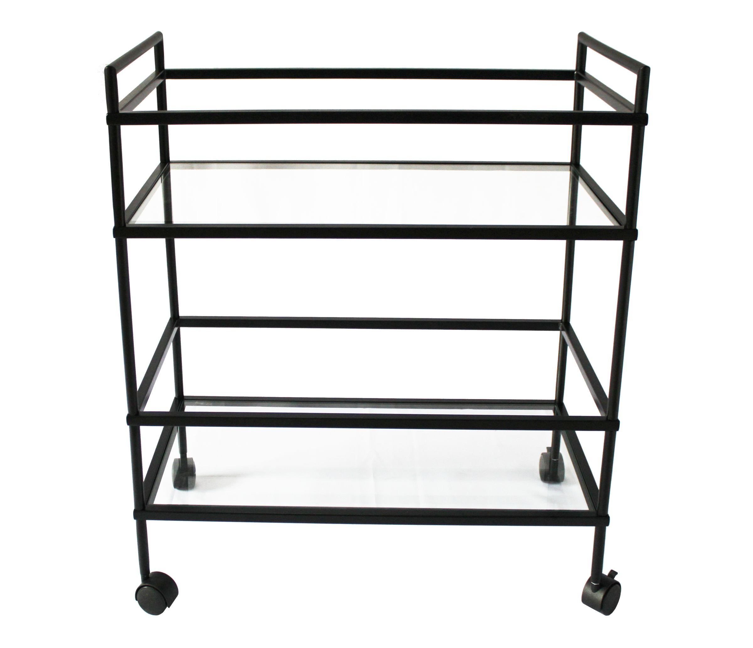 SERVERINGSVAGN i klar, svart  - klar/svart, Modern, metall/glas (70/81/81cm) - Novel