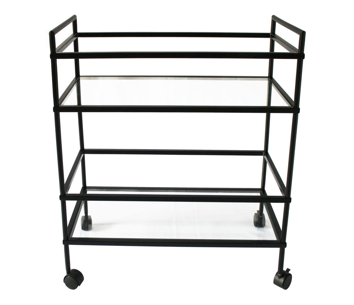 SERVERINGSVAGN i klar, svart  - klar/svart, Modern, metall/glas (70/81/81cm) - Novel
