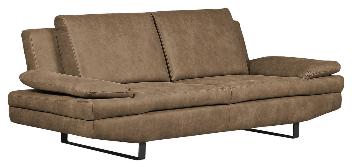 TŘÍMÍSTNÁ POHOVKA, textil, jílová barva - černá/jílová barva, Design, kov/textil (218/78/88cm) - MID.YOU