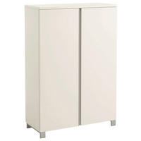 SCHUHSCHRANK Silberfarben, Weiß  - Silberfarben/Weiß, Design, Holzwerkstoff/Metall (84/126/37cm)