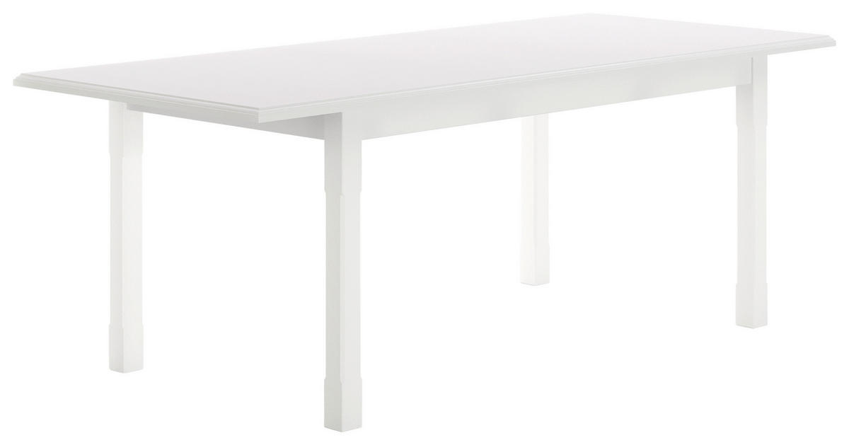 ESSTISCH Weiß rechteckig  ausziehbar  - Weiß, ROMANTIK / LANDHAUS, Holz/Holzwerkstoff (160/90/75cm) - Livetastic