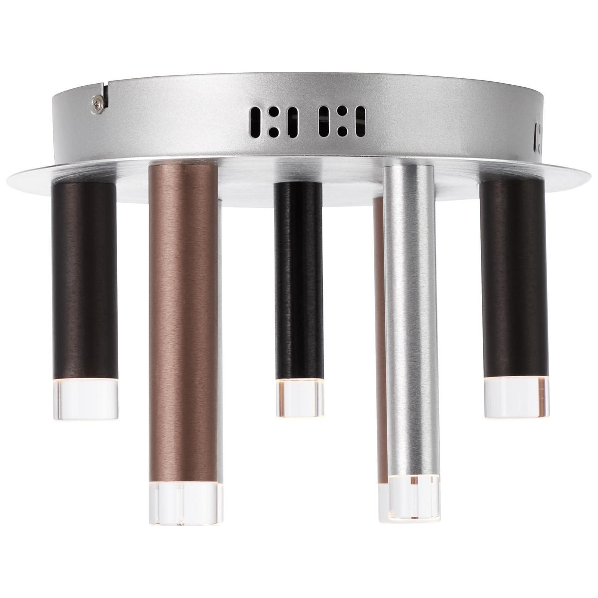 LED-DECKENLEUCHTE 30/21,5 cm   - Schwarz/Alufarben, Trend, Kunststoff/Metall (30/21,5cm) - Brilliant