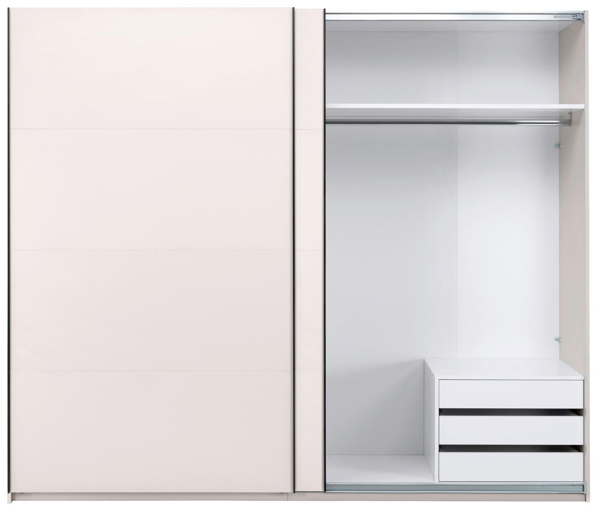 SCHIEBETÜRENSCHRANK 250/211,5/61,5 cm 2-türig Kaschmir  - Kaschmir/Schwarz, MODERN, Holzwerkstoff/Metall (250/211,5/61,5cm) - MID.YOU