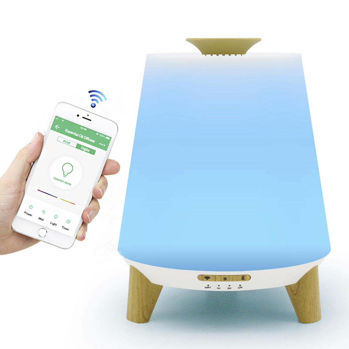 LUFTBEFEUCHTER DN-829 WIFI  - Ahornfarben/Weiß, KONVENTIONELL, Kunststoff (17,6/22,5cm) - Atrigo