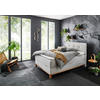 BOXBETT 120/200 cm,  in Hellgrau, Topper, H3 = fest  - Eichefarben/Hellgrau, MODERN, Textil (120/200cm) - Livetastic