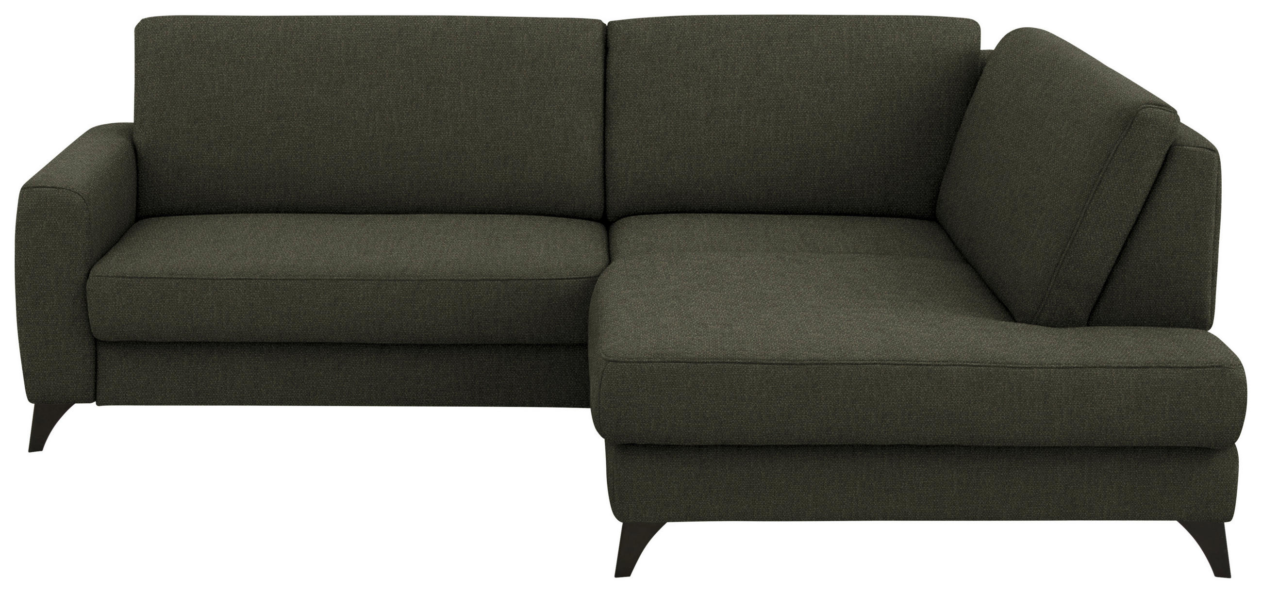 ECKSOFA  Chenille Dunkelgrün  - Dunkelgrün/Schwarz, Design, Textil/Metall (239/182cm) - Beldomo Comfort