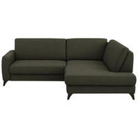 ECKSOFA  Chenille Dunkelgrün  - Dunkelgrün/Schwarz, Design, Textil/Metall (239/182cm) - Beldomo Comfort