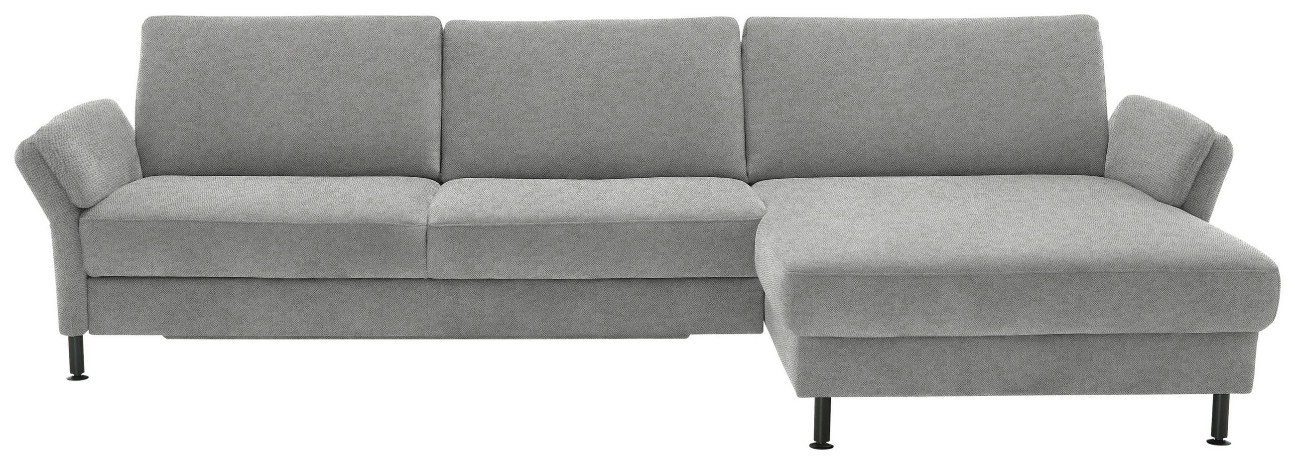 ECKSOFA  in Chenille, Flachgewebe Greige  316/175 cm  - Greige/Schwarz, Design, Textil/Metall (316/175cm) - Dieter Knoll