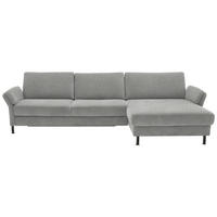 ECKSOFA  in Chenille, Flachgewebe Greige  316/175 cm  - Greige/Schwarz, Design, Textil/Metall (316/175cm) - Dieter Knoll