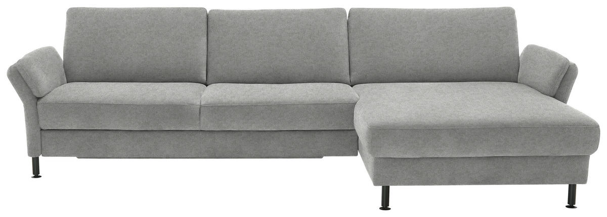 ECKSOFA  in Chenille, Flachgewebe Greige  316/175 cm  - Greige/Schwarz, Design, Textil/Metall (316/175cm) - Dieter Knoll