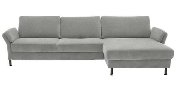 ECKSOFA  in Chenille, Flachgewebe Greige  316/175 cm  - Greige/Schwarz, Design, Textil/Metall (316/175cm) - Dieter Knoll