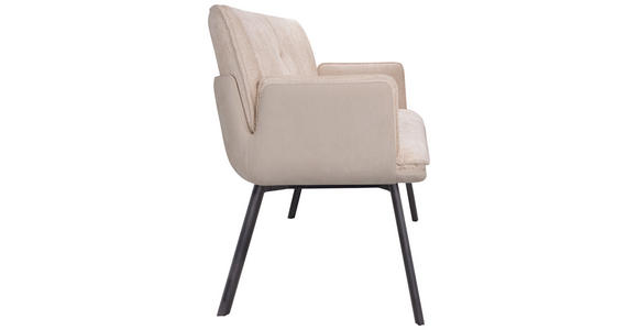 SITZBANK 180/88/63 cm in Beige - Beige/Schwarz, Design, Textil/Metall (180/88/63cm) - Novel