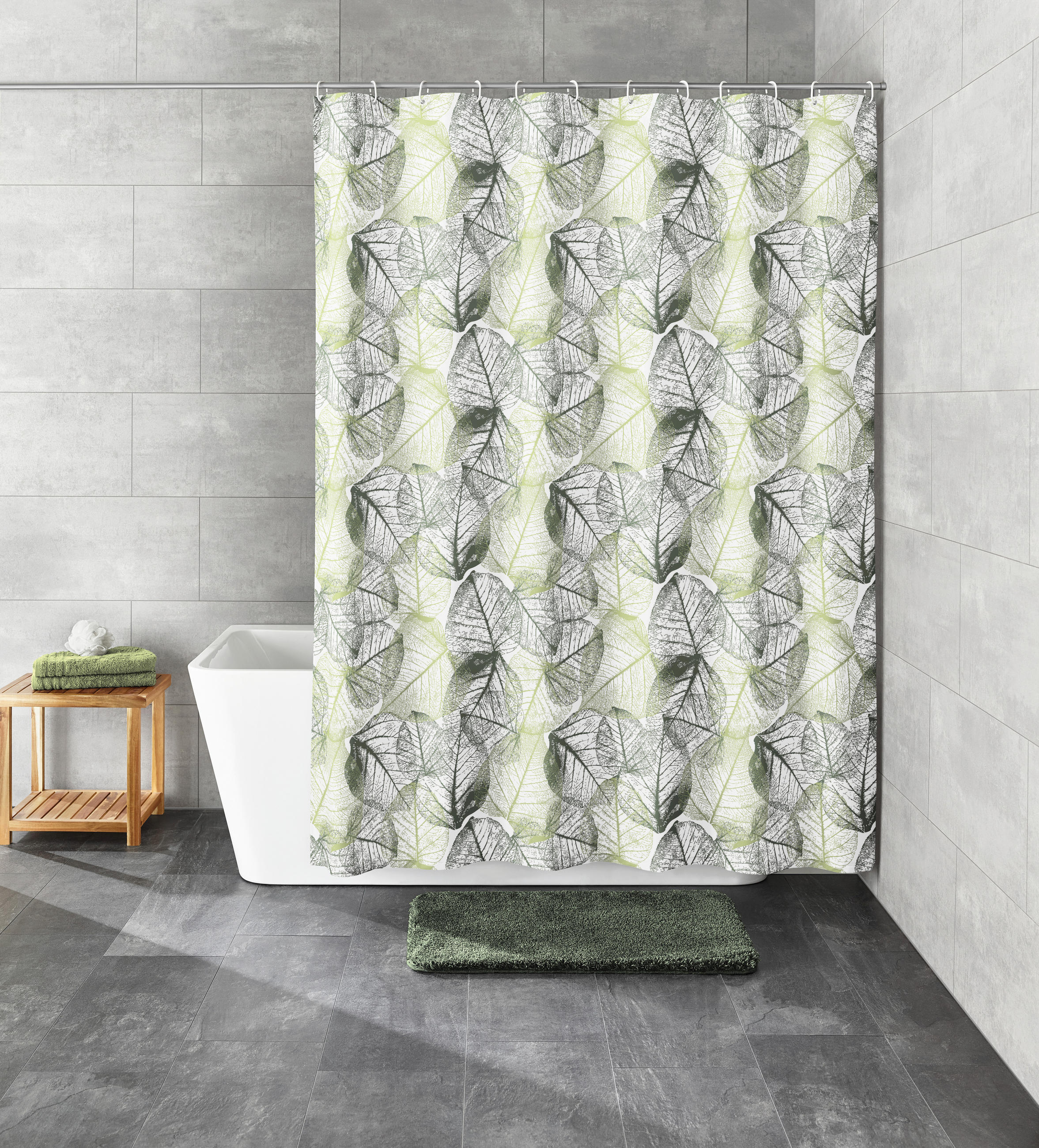ZUHANYFÜGGÖNY 180/200 cm  - erdőzöld/világoszöld, Basics, textil (180/200cm) - Kleine Wolke