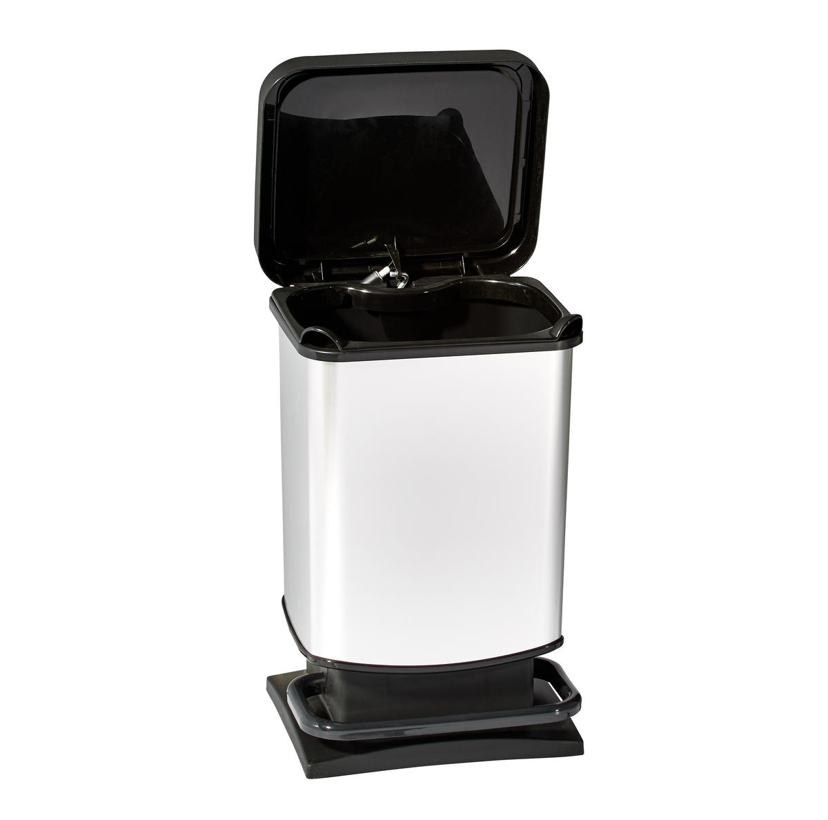 SZEMETESVÖDÖR 20 l  - fekete/ezüstszínű, Basics, műanyag (29,3/26,6/45,7cm) - Rotho