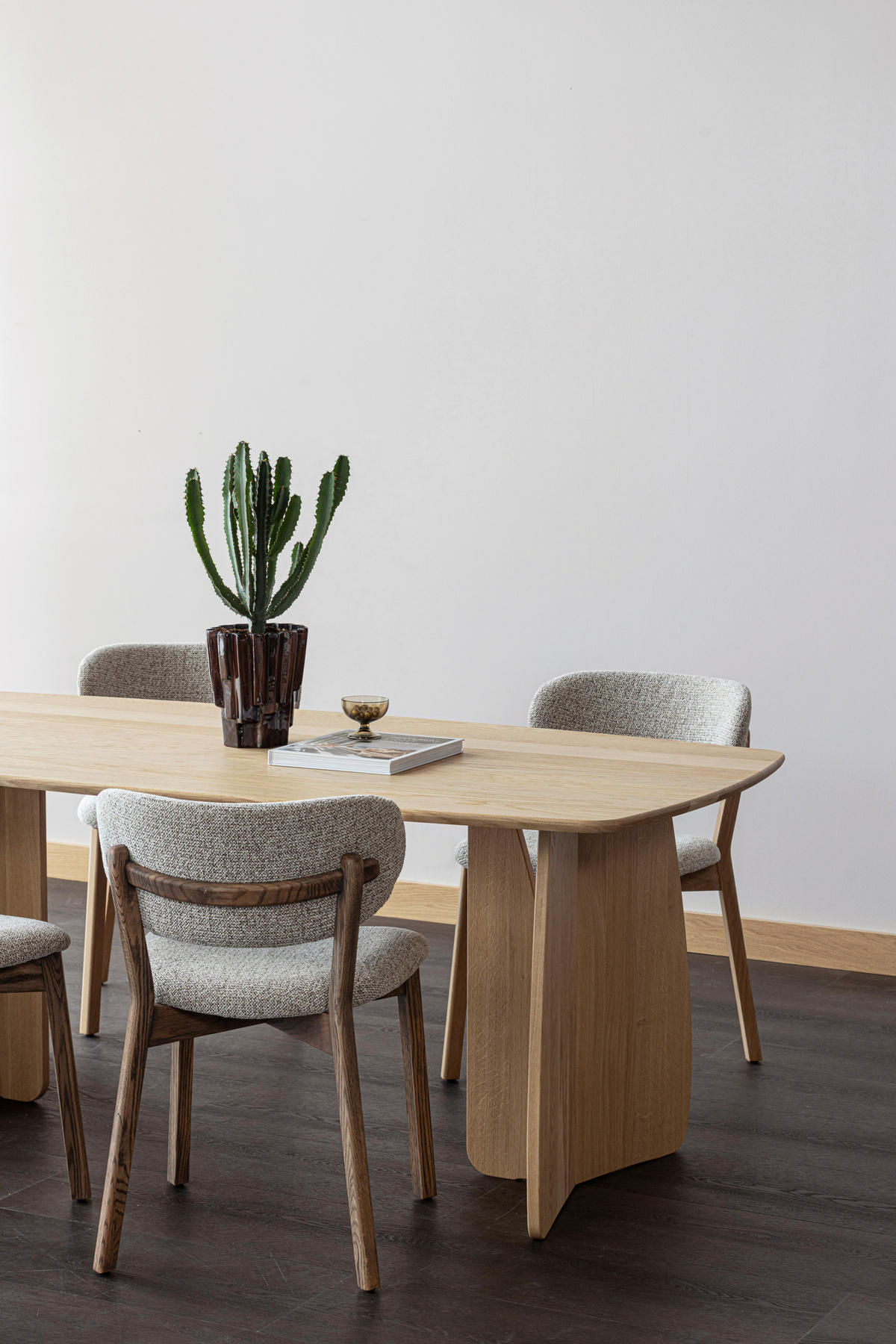 STUHL-SET 2 Stück  Webstoff  - Dunkelbraun/Naturfarben, MODERN, Holz/Textil (51/82/60cm) - Livetastic