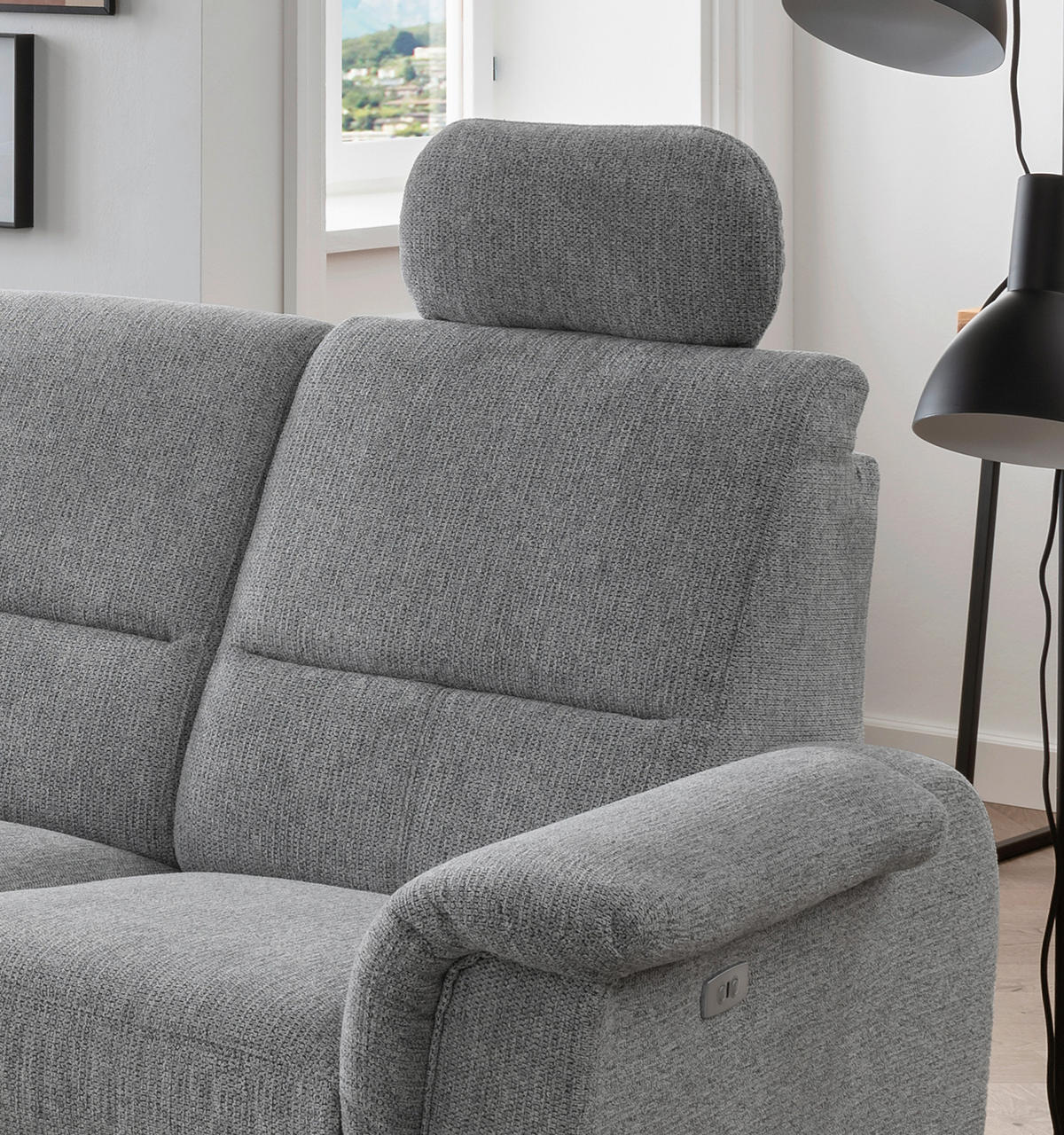 ECKSOFA Silberfarben Chenille  - Chromfarben/Silberfarben, MODERN, Textil/Metall (236/275cm) - Livetastic
