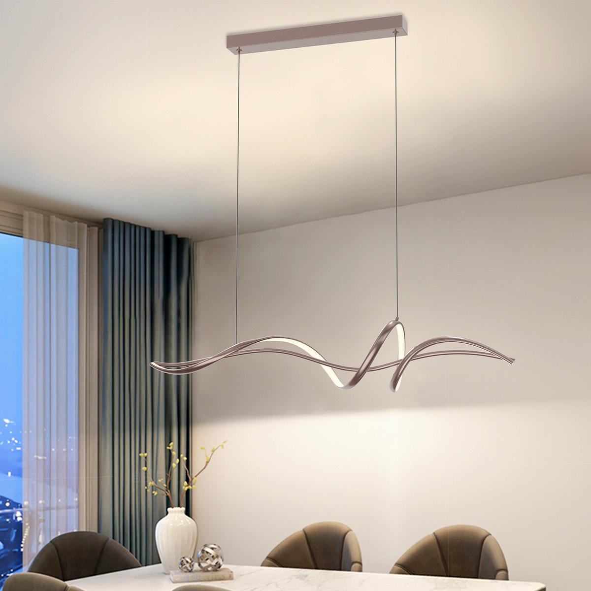 LED SVJETILJKA VISEĆA    120/22/145 cm    5105 KELLY  - smeđa, Design, metal (120/22/145cm)