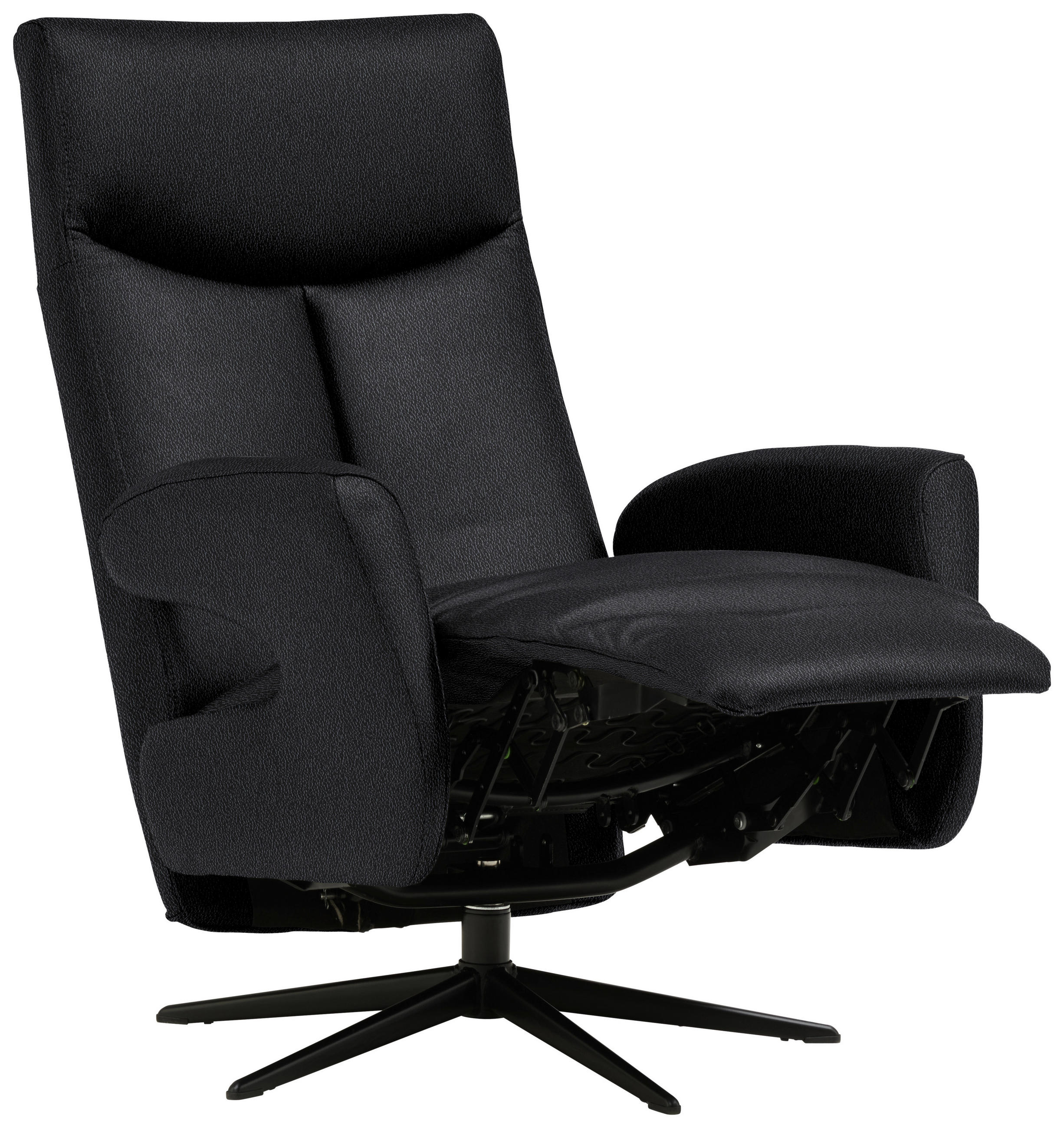 RELAXSESSEL in Leder Anthrazit  - Anthrazit/Schwarz, Design, Leder/Metall (74/105/82cm) - Welnova