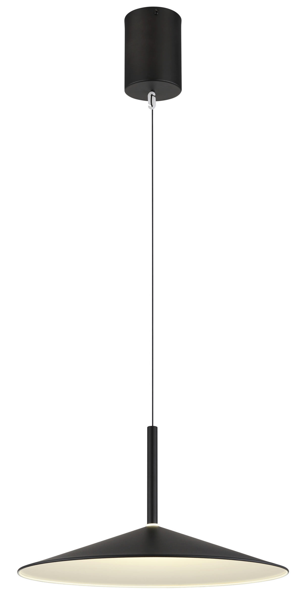 LED-HÄNGELEUCHTE LAMPONE 47,5/150 cm   - Schwarz/Weiß, Design, Kunststoff/Metall (47,5/150cm) - Globo
