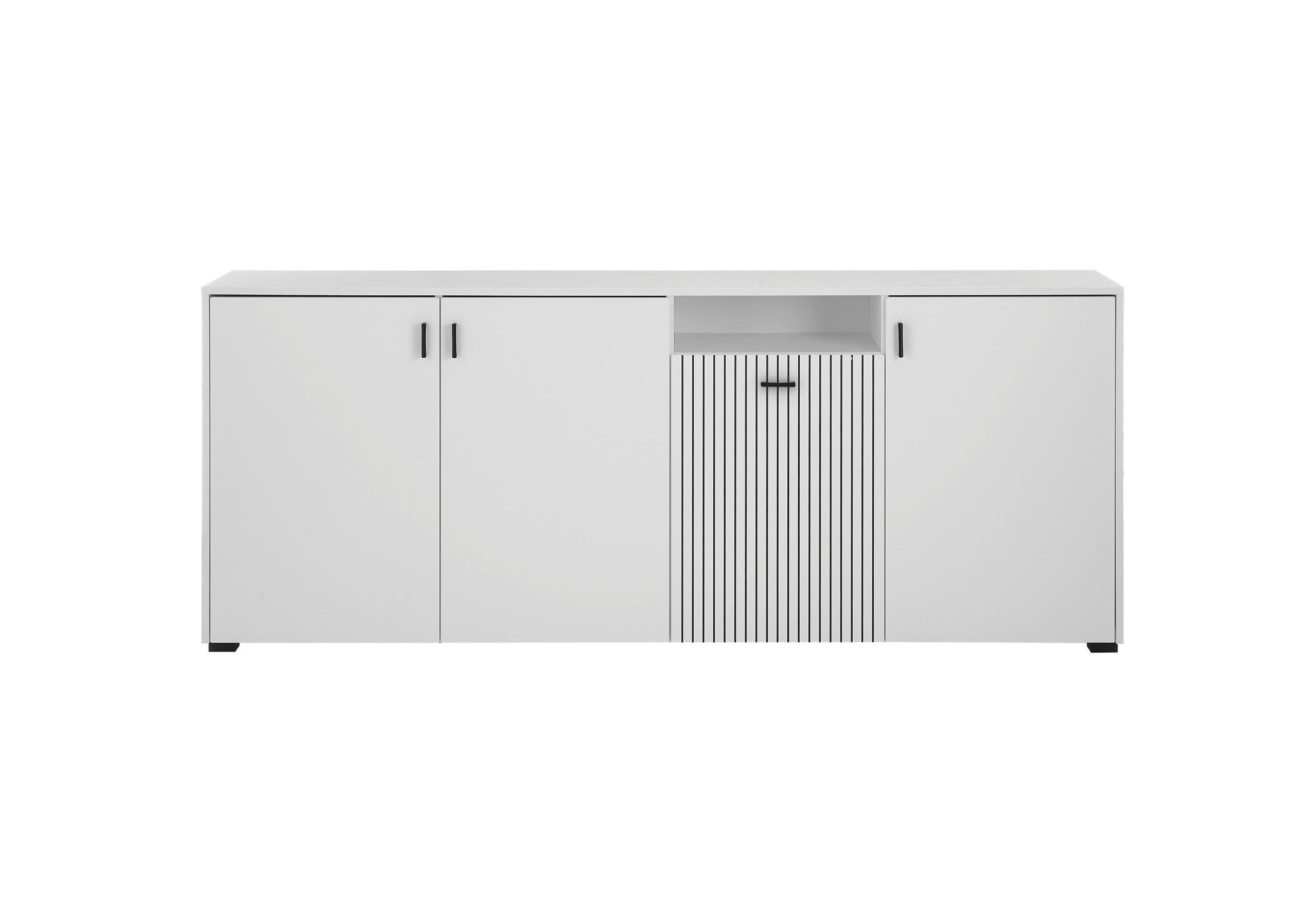 SIDEBOARD 200/80/42 cm  in Schwarz, Weiß  - Schwarz/Weiß, Design, Holzwerkstoff/Kunststoff (200/80/42cm) - MID.YOU