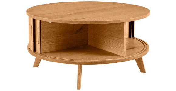 COUCHTISCH Eiche furniert, massiv 80/80/41 cm rund Eichefarben - Eichefarben, Natur, Holz/Holzwerkstoff (80/80/41cm) - Waldwelt