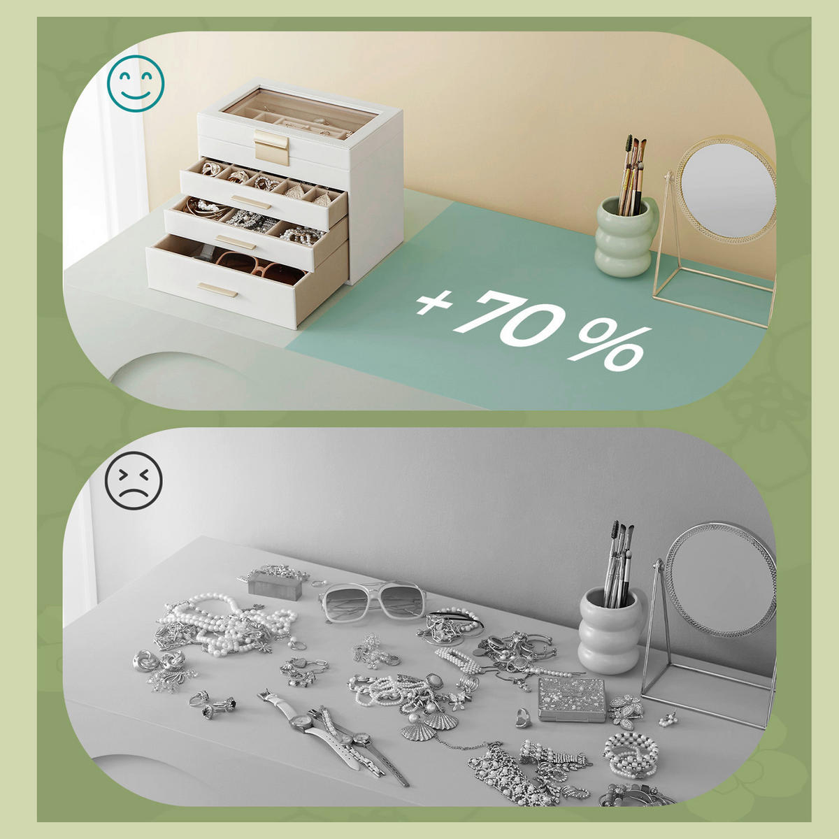 SCHMUCKKÄSTCHEN 25,1/21.5/15,3 cm  - Weiß, LIFESTYLE, Holzwerkstoff (25,1/21.5/15,3cm)