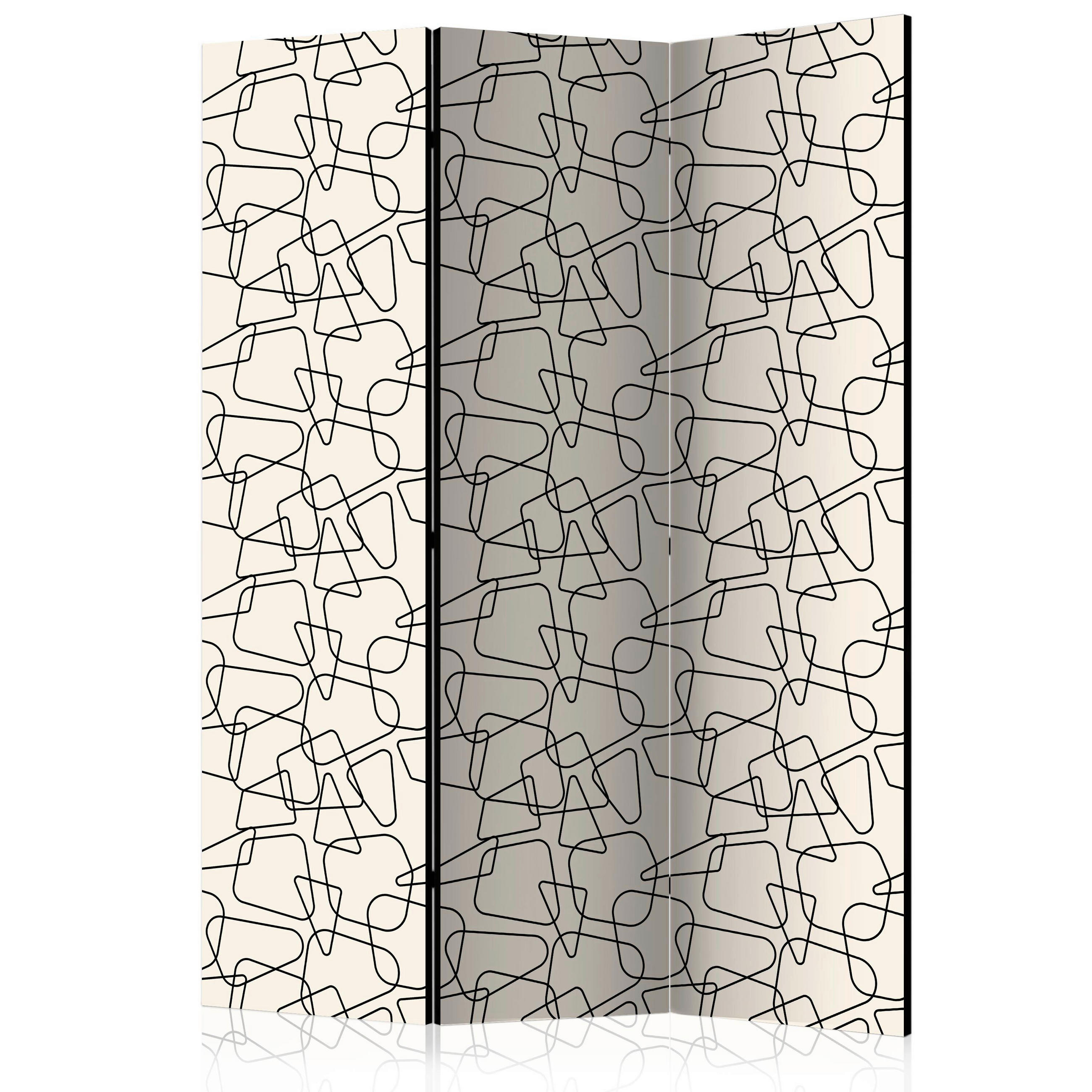 PARAVENT mit 3  Flügel - Dunkelgrau/Hellgrau, Basics, Holz/Textil (135/172/3cm) - artgeist