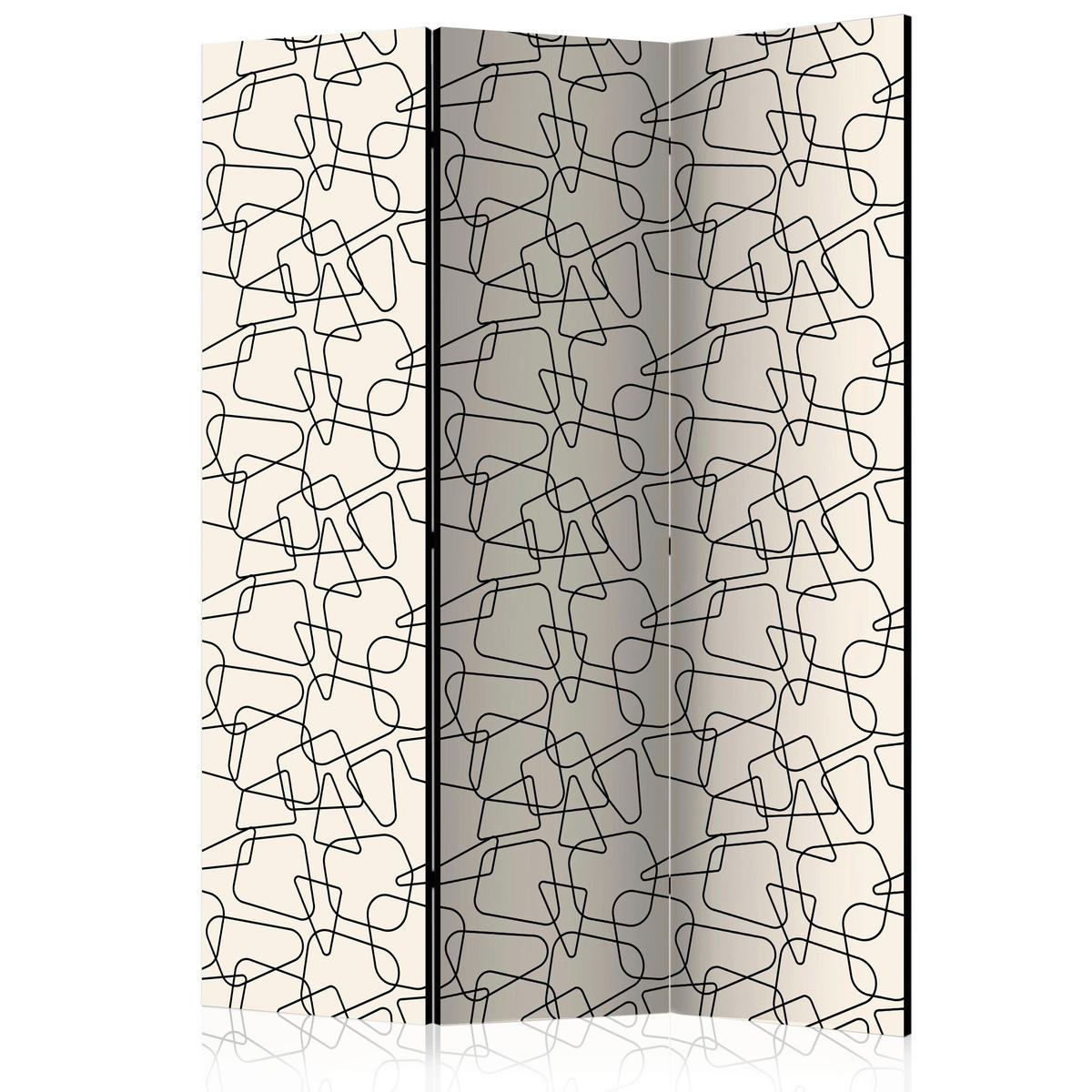 SKÄRMVÄGG  i trä, textil  ljusgrå, mörkgrå  - mörkgrå/ljusgrå, Basics, trä/textil (135/172/3cm) - artgeist