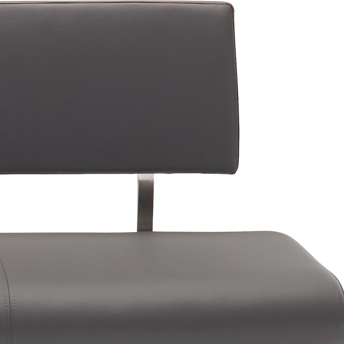SITZBANK in Metall, Kunststoff Grau, Edelstahlfarben  - Edelstahlfarben/Grau, Design, Kunststoff/Metall (155/86/59cm) - Livetastic